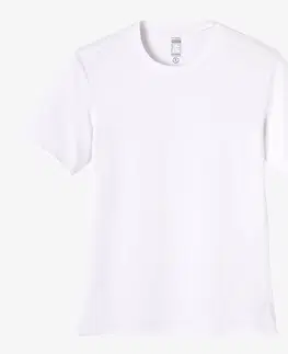 fitnes Pánske tričko 500 na cvičenie biele