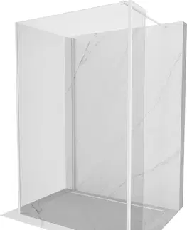 Sprchové dvere MEXEN/S - Kyoto Sprchová zástena WALK-IN 110 x 80 x 30 cm, transparent, biela 800-110-080-221-20-00-030
