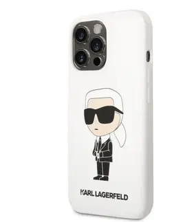 Puzdrá na mobilné telefóny Zadný kryt Karl Lagerfeld Liquid Silicone Ikonik NFT pre Apple iPhone 13 Pro, biela 57983112377