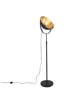 Stojace lampy Stojacia lampa čierna so zlatom 35 cm nastaviteľná - Magnax