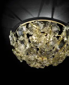 Stropné svietidlá Novaresi Kvetinové stropné svietidlo Lotvs muránske sklo
