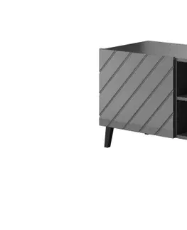 TV stolíky CAMA MEBLE Abeto 150 tv stolík grafit / grafit lesk