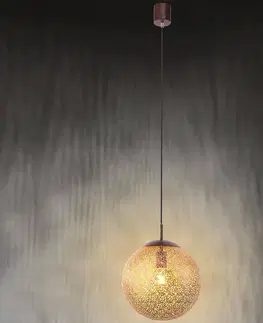 Závesné svietidlá Paul Neuhaus Závesná lampa Greta s guľatým tienidlom 30 cm