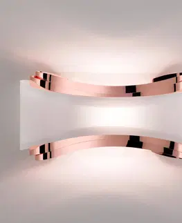 Nástenné svietidlá Selène Nástenné svietidlo Ionica LED, meď so skleneným tienidlom