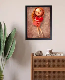Obrazy do detskej izby Obraz na stenu - Dievčatko so srdiečkom