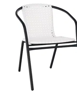 Záhradné stoličky a kreslá Záhradná stolička, biela/čierna, BERGOLA