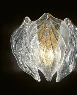Nástenné svietidlá Novaresi Sklenené nástenné svetlo Foglie z muránskeho skla