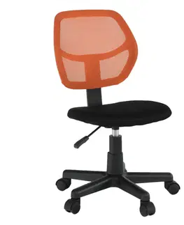 Kancelárske kreslá Otočná stolička, oranžová/čierna, MESH