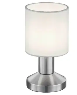 Lampy na nočný stolík Trio Lighting Textilná stolná lampa Garda s bielym tienidlom