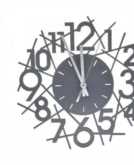 Hodiny Kinekus Nástenné hodiny dizajn ČÍSLA, priemer 30cm, antracit