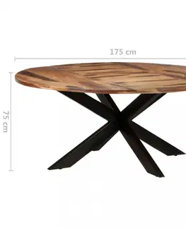 Jedálenské stoly Jedálenský stôl akácie / čierna Dekorhome 240x100x75 cm