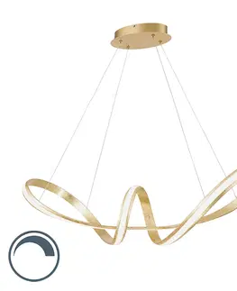 Zavesne lampy Dizajnové závesné svietidlo zlaté vrátane LED 80 cm - Belinda