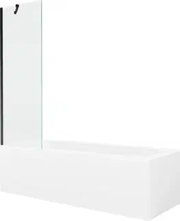 Sprchové dvere MEXEN/S - Vega obdĺžniková vaňa 180 x 80 cm s panelom + vaňová zástena 60 cm, transparent, čierna 550118080X9506000070