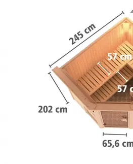 Vnútorné Interiérová fínska sauna AMALIA 3 Lanitplast