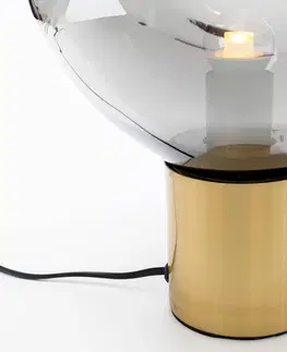 Lampy na nočný stolík KARE Stolová lampa KARE Dough so skleneným tienidlom, strieborná