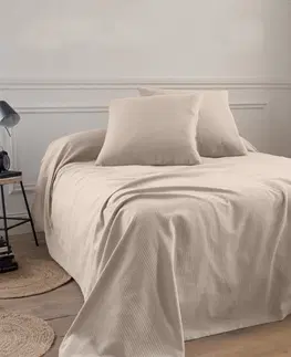 Prehozy Jednofarebná tkaná prikrývka na posteľ, bavlna