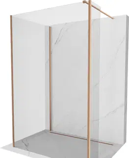 Sprchové dvere MEXEN/S - Kyoto Sprchová zástena WALK-IN 140 x 90 x 30 cm, transparent, meď kartáčovaná 800-140-090-221-65-00-030