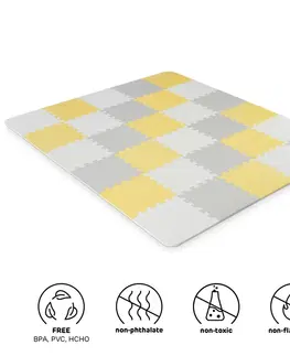 Hračky puzzle KINDERKRAFT - Podložka penová puzzle Luno 150x180 cm Yellow Kinderkraft 2020