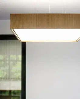 Závesné svietidlá B.lux LED závesné svietidlo štvorcové S 60x60, dub