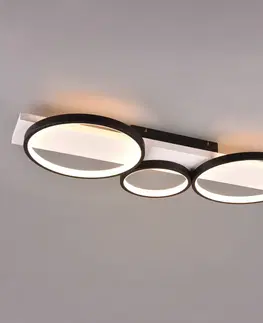 Stropné svietidlá Trio Lighting Stropné LED svetlo Medera, 3-plameňové, čierna