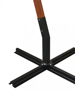 Slnečníky Závesný slnečník s drevenou tyčou Ø 300 cm Dekorhome Antracit