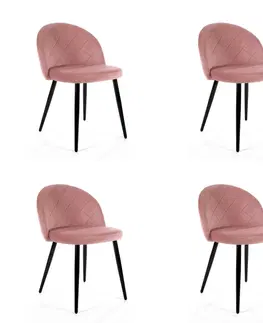 Jedálenské stoličky Glamour kreslo LILLY, ružové