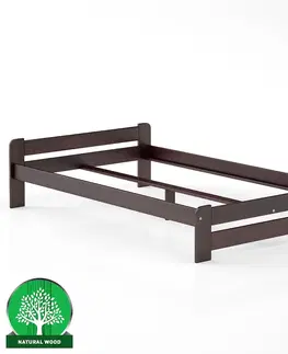 Drevené postele Posteľ borovica LK099–140x200 orech