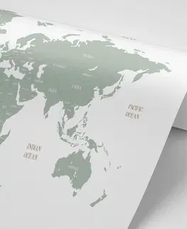 Samolepiace tapety Samolepiaca tapeta decentná mapa v zelenom prevedení