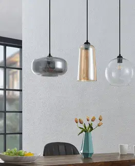 Závesné svietidlá Lucande Lucande Wilja sklenená závesná lampa, 3-farebná