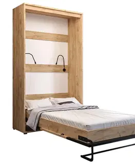 Jednolôžkové postele Sklápacia posteľ  PARADISE 120 Vertikálne CRAFT zlatý/čierny mat