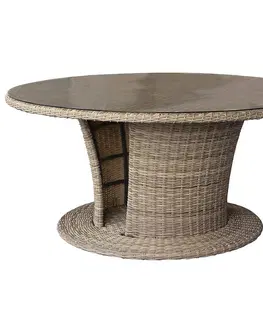 Stolčeky DEOKORK Ratanový stôl jedálenský BORNEO LUXURY priemer 160 cm (hnedá)
