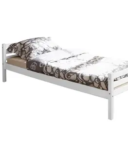 Jednolôžkové postele Posteľ Nadine Masív Biela 90x200 Cm