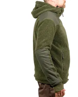 mikiny Hrejivá kožušinová fleecová mikina 900 zelená