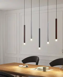 Závesné svietidlá Lucande Lucande Stoika LED závesná lampa, 5-plameňová