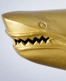 Bytové doplnky a dekorácie Dekoračná socha žralok AMEIS 100 cm Dekorhome Strieborná