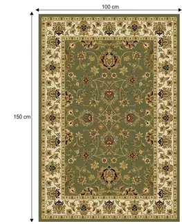 Koberce a koberčeky KONDELA Kendra Typ 2 koberec 100x150 cm zelená / orientálny vzor
