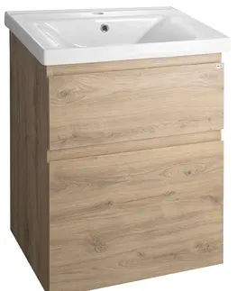 Kúpeľňa AQUALINE - ALTAIR umývadlová skrinka 57x72,5x45cm, dub emporio AI360