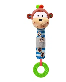 Plyšové hračky BABYONO - Plyšová pískacia hračka s hryzátkom opička George