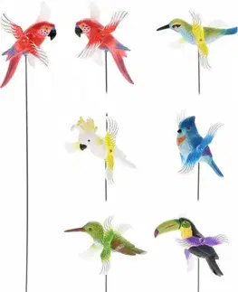 Záhradné lampy Kinekus Ozdoba zapichovacia vták 65 cm mix