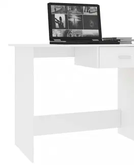 Pracovné stoly Písací stôl so zásuvkou 100x50 cm Dekorhome Dub sonoma / biela