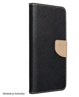 Puzdrá na mobilné telefóny Knižkové puzdro FANCY Book pre Apple iPhone 15 Pro, čierna/zlatá TEL216756
