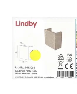 Svietidlá Lindby Lindby - LED Nástenné svietidlo YVA 2xLED/2,4W/230V 