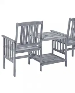 Zahradné stoličky Zaradné stoličky so stolíkom akácia / látka Dekorhome Antracit