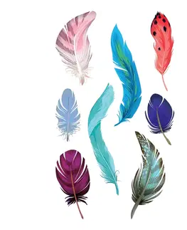Doplnky pre deti 3D Samolepky Feather, 8 x 14 cm