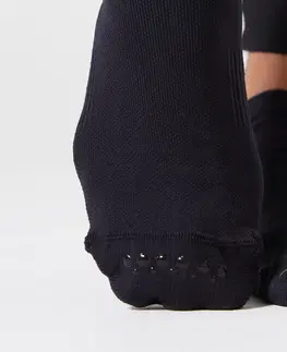 ponožky Dámske protišmykové ponožky na fitness 500 čierne
