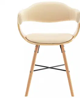 Jedálenské stoličky a kreslá Jedálenská stolička 2 ks ohýbané drevo / umelá koža Dekorhome Hnedá / krémová