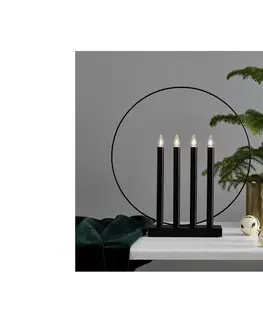Vianočné dekorácie Eglo Eglo 410977 - Vianočný svietnik GLORY 4xE10/3W/230V čierna 
