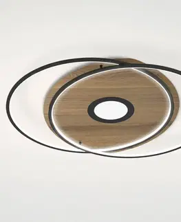 SmartHome stropné svietidlá Q-Smart-Home Paul Neuhaus Q-AMIRA stropné LED svetlo ovál hnedá