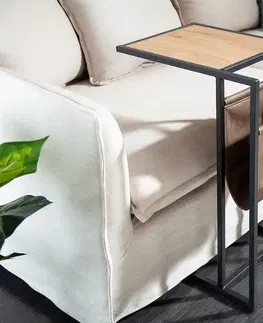 Písacie stoly LuxD Dizajnový stôl na notebook s úložným priestorom Giuliana 48 cm imitácia dub