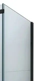 Sprchovacie kúty MEXEN - OMEGA stena 100x190 cm 8 mm čierne, transparent 820-100-000-70-00